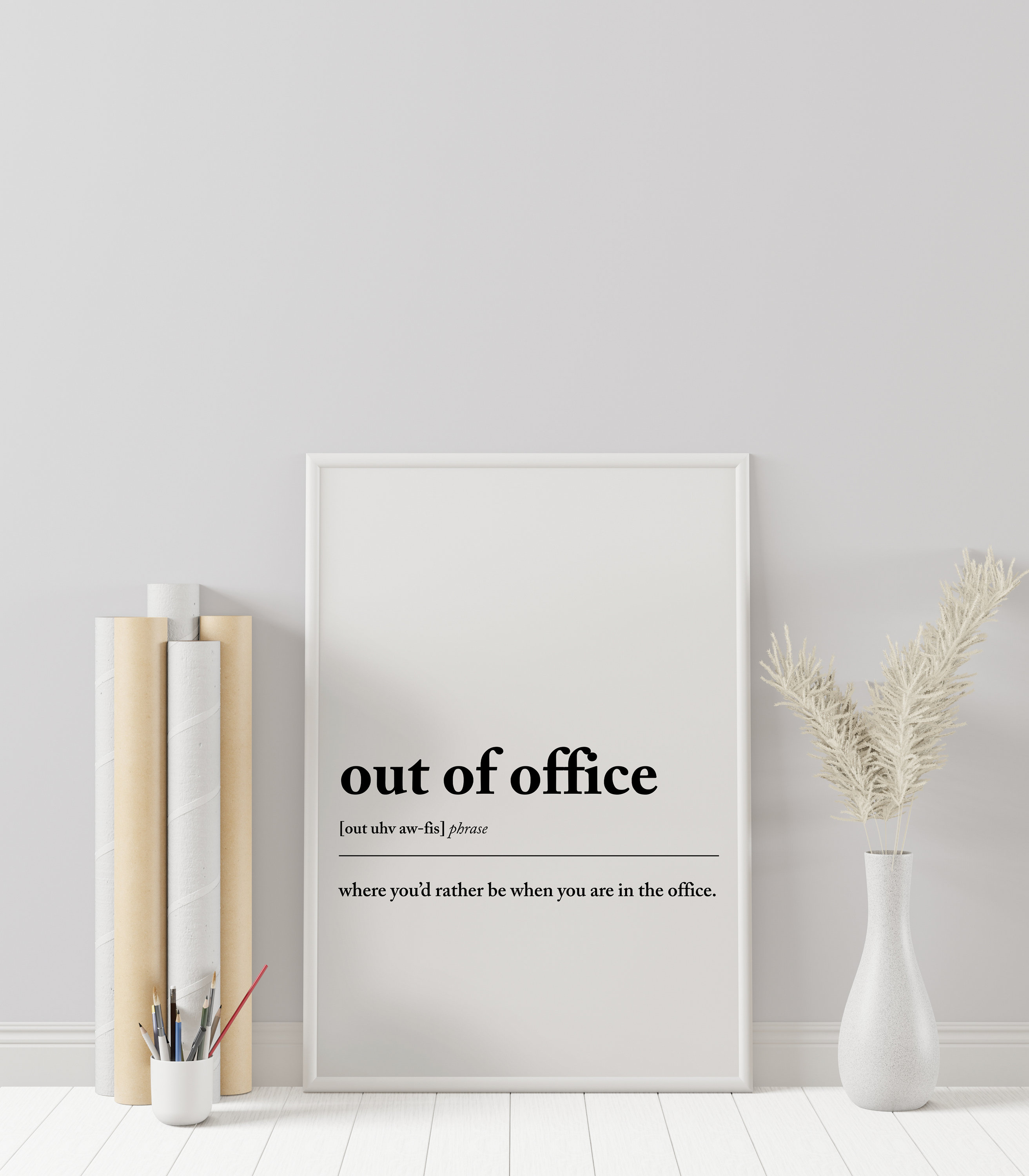 Out of Office Definition Print Home Office Decor Cubicle Decor Funny