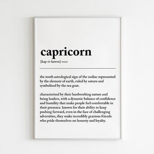 CAPRICORN DEFINITION PRINT Wall Art Print Capricorn Print Gift For Capricorn Zodiac Star Sign Astrology Art zdjęcie 10