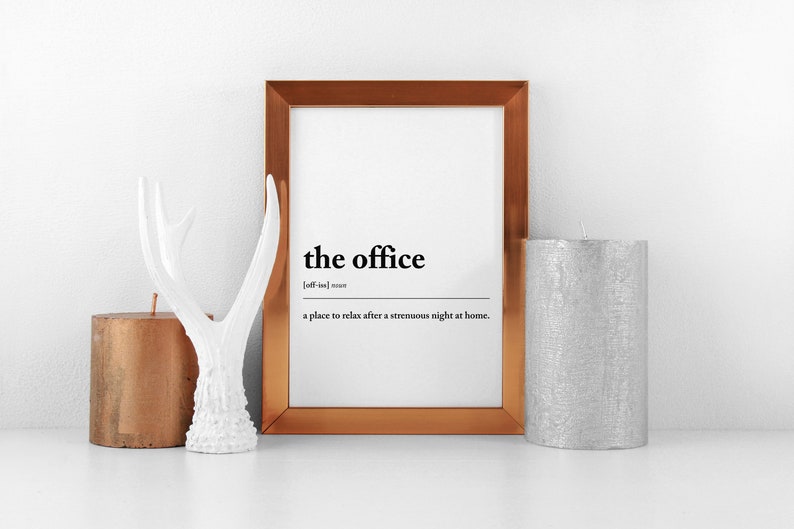 The Office Definition Wall Art Funny Office Quote Printable, Minimalist