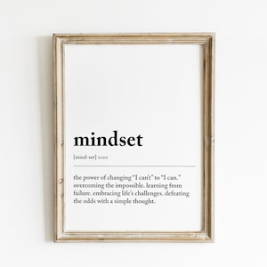 mindset definition | home office wall art | inspirational quote prints | office decor | motivational prints | printable wall art