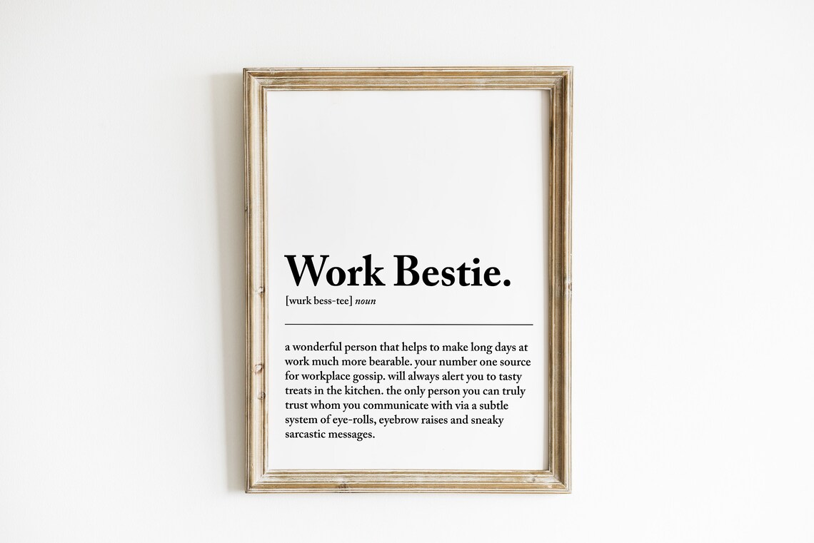 Work Bestie Definition Print Print for Work Bestie Work Etsy UK