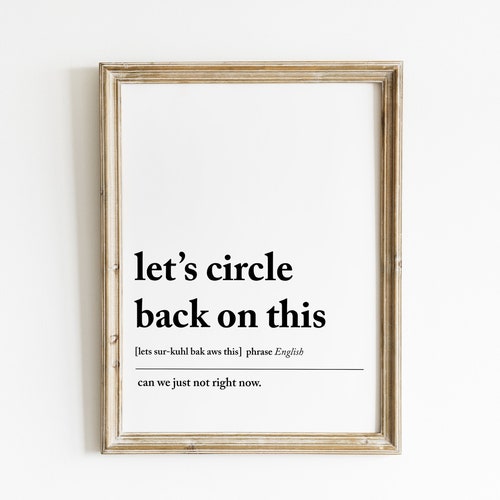 Home Office Printable Wall Art Let's Circle Back on This Etsy