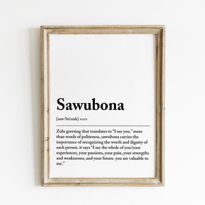 Sawabona Definition | Sawubona South African Digital Print | I See You | The Way Of Waterr | African Wall Art | Digital Download