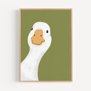 Sage Green Goose Wall Art Set of 6 – Farmhouse Nursery Decor, Kids Room ...