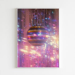 Preppy Wall Art, Disco Ball Print, Trendy Wall Art, Girly Wall Art, Dorm Room Decor, Funky Wall Art, Bar Cart Decor image 3