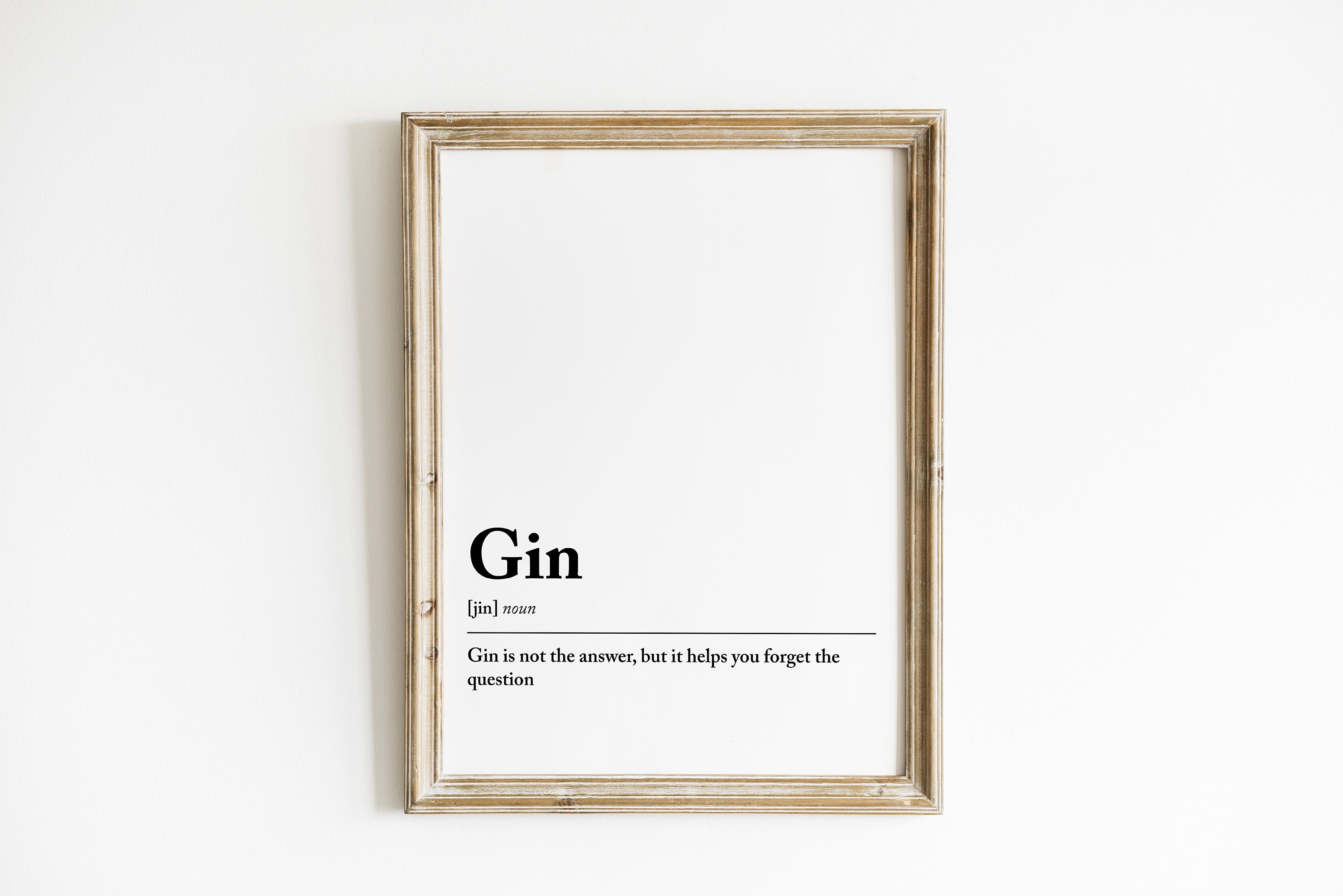Gin Definition Print Gin Bar Print Gin Wall Art Gin Lover Gift Housewarming Gift Kitchen Print