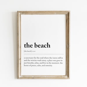 Définition plage impression | décoration maison de plage | signe maison de plage | cadeau maison de plage | impression plage noir et blanc | art de la plage | impression numérique