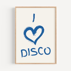 Uwielbiam Disco Print Trendy Wall Art, Bar Cart Decor Home Retro Funky Print, Preppy Aesthetic Trendy Printable, Digital Download