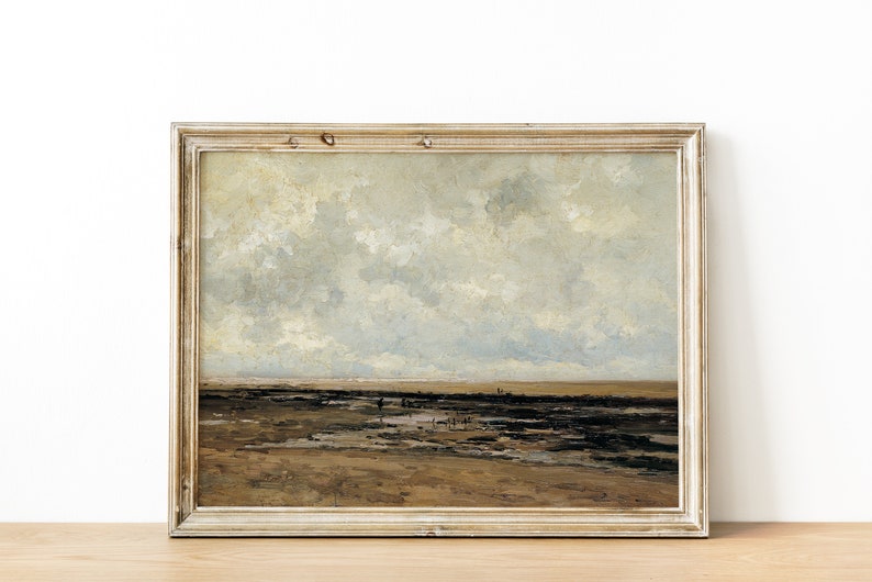 vintage coastal wall art seascape painting muted wall decor beach house decor vintage wall art printable wall art image 5