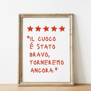 italian chef wall art funny review poster italian cuisine decor italian quote wall art kitchen decor digital download image 1