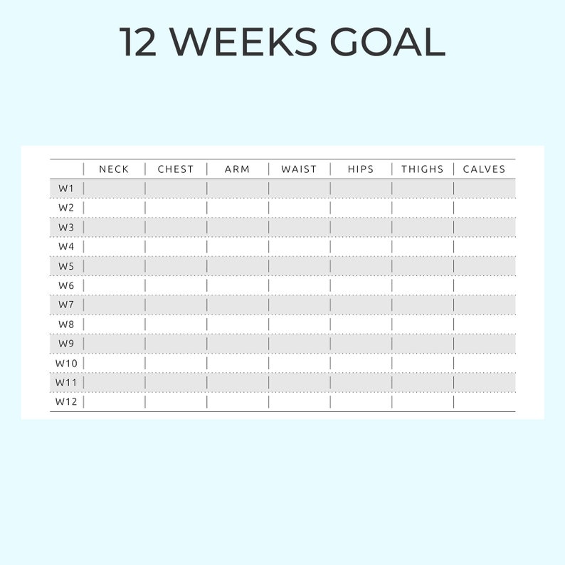 Body Measurement Tracker, Weight Loss Tracker Printable, Weight Loss ...