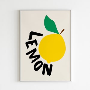 Aesthetic Kitchen Wall Art, Lemon Girl Gift, Lemon Poster, Kitchen Print, Kitchen Poster, Large Wall Art, Digital Wall Art Print image 4