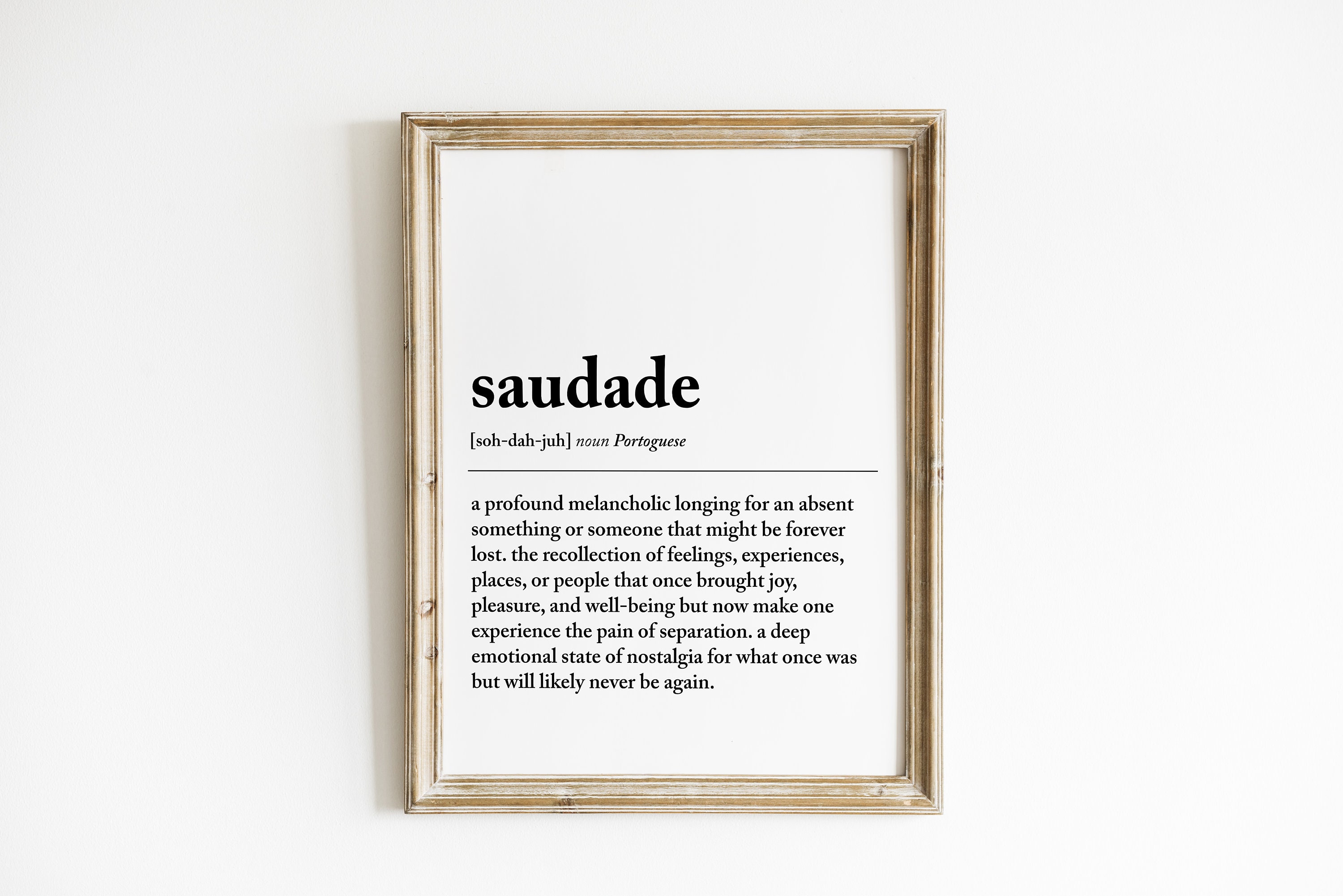 Saudade - Portuguese Word Definition Pin for Sale by Everyday Inspiration