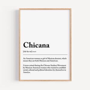 Chicana Definition Art Print: Mexican-American Heritage (Digital Download)