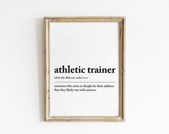 Athletic Trainer Wall Art, Athletic Trainer Gift Idea, Athletic Trainer Digital Print, Gift Idea for Athletic Trainer Funny Office Art Decor