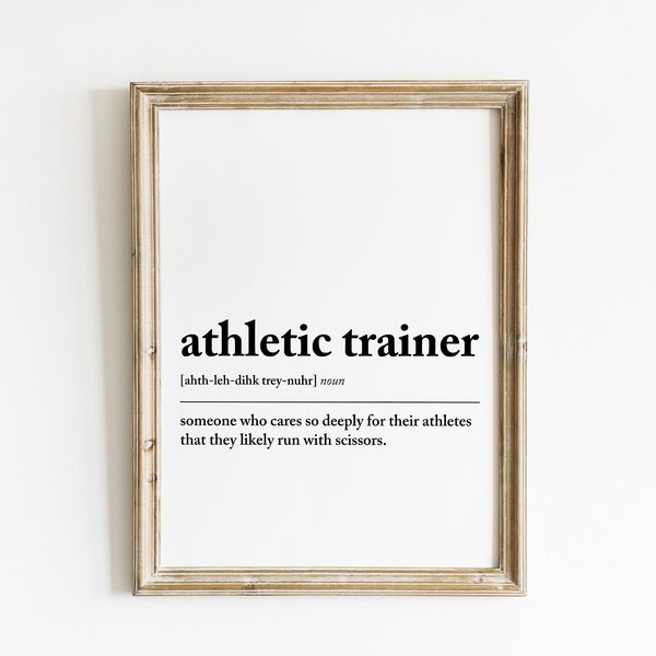 Athletic Trainer Wall Art, Athletic Trainer Gift Idea, Athletic Trainer Digital Print, Gift Idea for Athletic Trainer Funny Office Art Decor