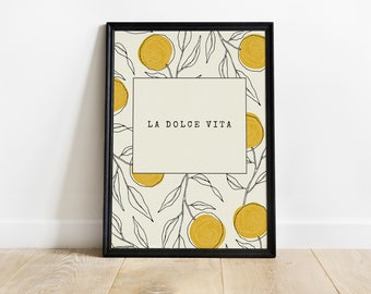 la dolce vita | italian wall art | bar cart decor | living room wall art | minimalist home decor | digital download | italian gift