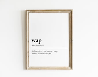 wap definition print | wap art print | funny home decor | dorm room gift | wap wall art | wap poster | dictionary art | digital download