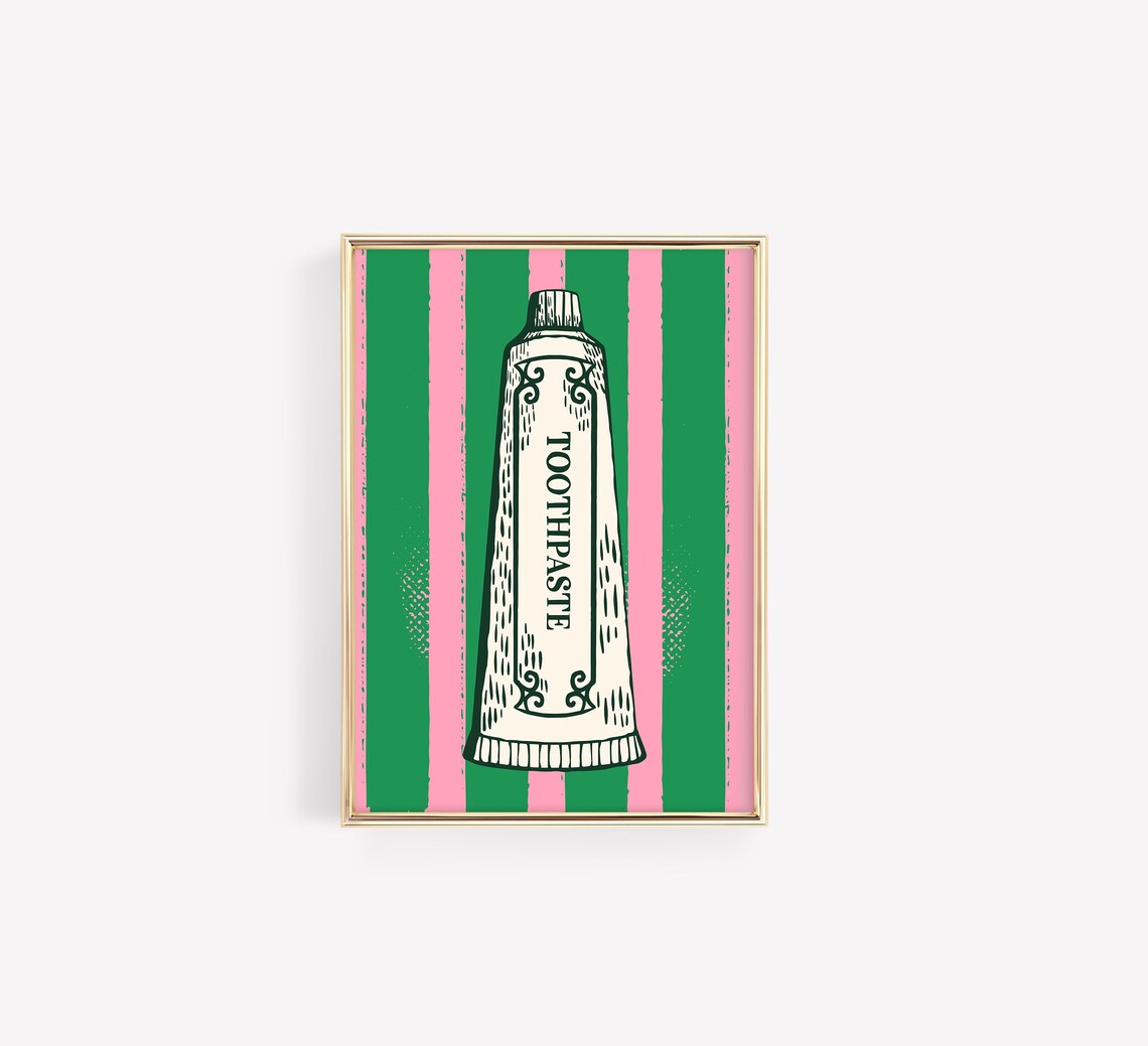 Vintage Toothpaste Art Print: Retro Bathroom Decor (digital Download ...