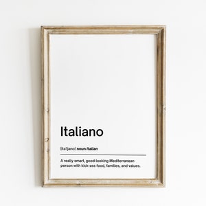 italiano | definition print | italian wall art | living room wall art | minimalist home decor  | digital download