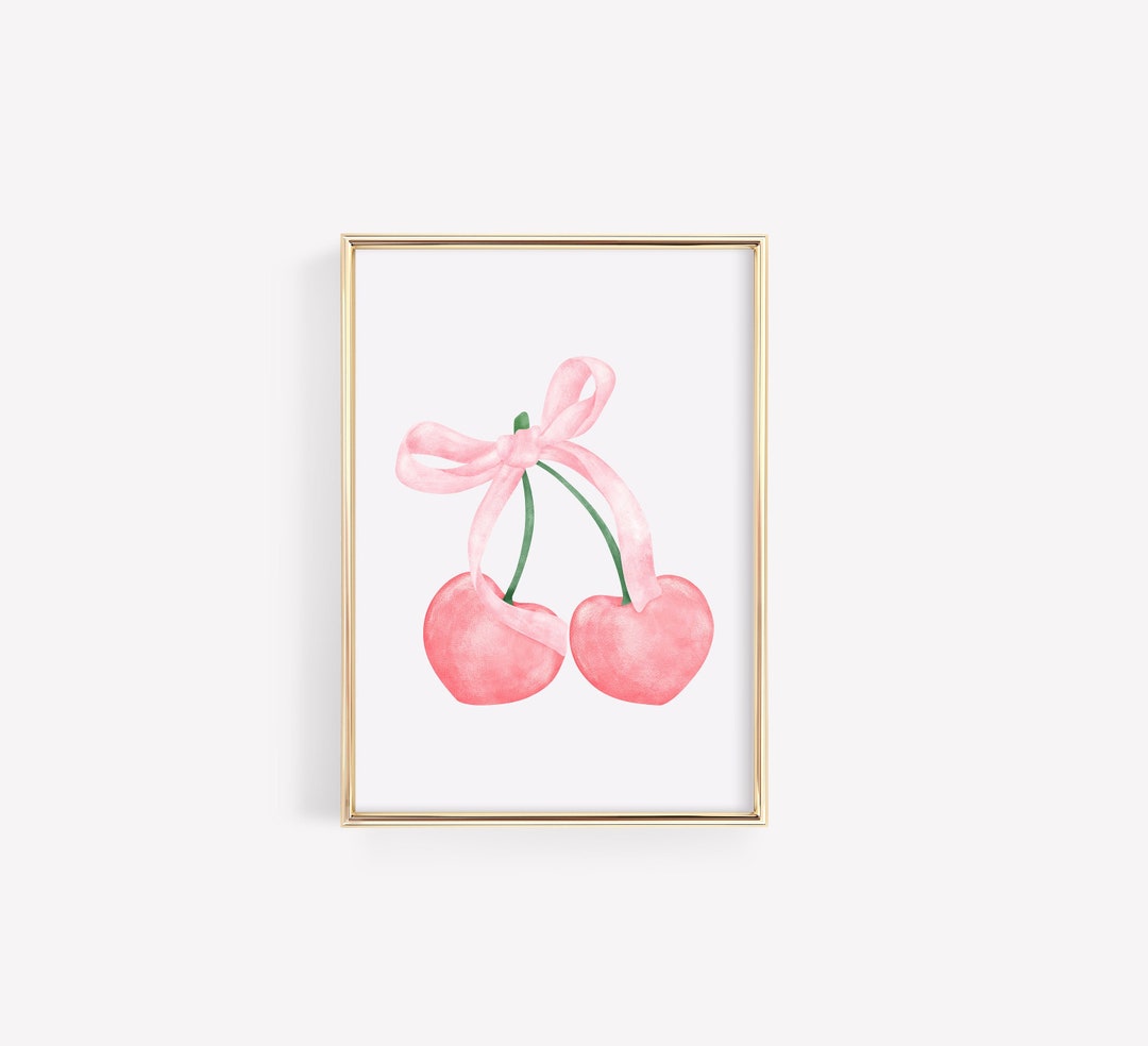 Coquette Room Decor Coquette Ribbon Wall Art Pink Bow Wall Art Trendy ...