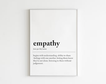 Empathy Definition Art Print: Minimalist Wall Decor (Digital Download)