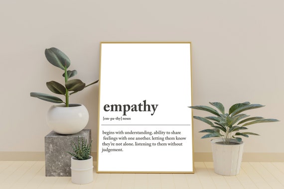 Empathy Definition Poster Wall Art Empathy Definition Feelings 