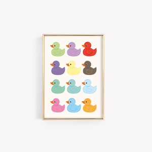 Bathroom Wall Art Set of 6 Printable Posters | Fun Rubber Duck, Wash ...