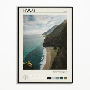 Impresión de Hawái, Arte mural de Hawái, Póster de Hawái, Foto de Hawái, Impresión de póster de Hawái, Decoración de pared de Hawái, Islas hawaianas, Descarga digital