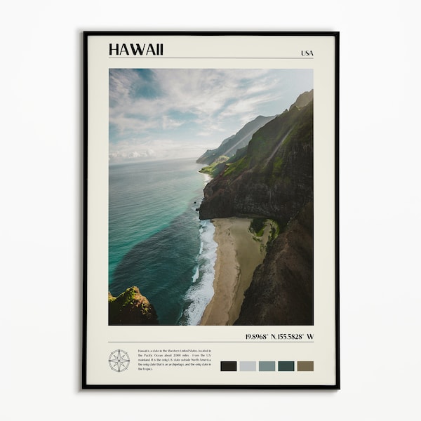 Hawaii Print, Hawaii Wall Art, Hawaii Poster, Hawaii Photo, Hawaii Poster Print, Hawaii Wall Decor, Hawaiian Islands, Digital Download