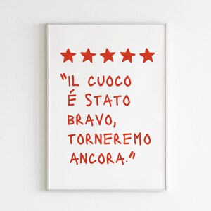 italian chef wall art funny review poster italian cuisine decor italian quote wall art kitchen decor digital download image 4