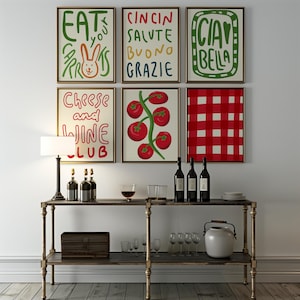 italian kitchen wall decor | kitchen wall art set of... Italian Kitchen Wall Art Prints: Foodie Gallery Set (digital Download ...