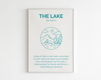 lake definition print | lake house gift | lake house decor | printable wall art for lake house | home wall art | digital download