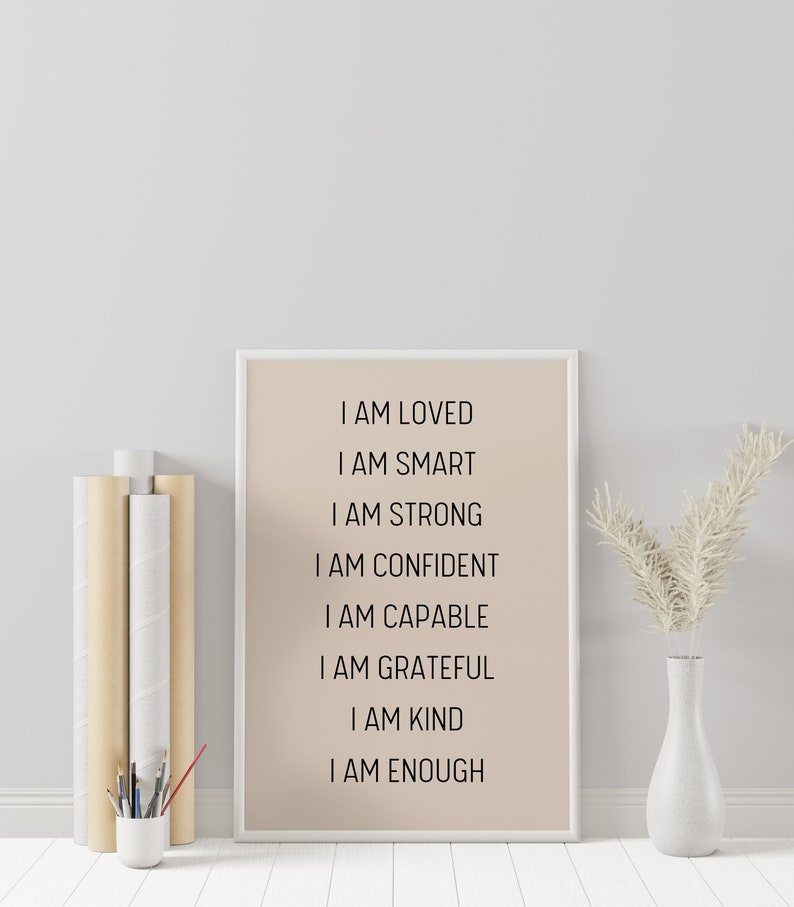 affirmations wall art gender neutral nursery decor boho kids room decor inspirational girls room decor printable art image 10