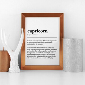 CAPRICORN DEFINITION PRINT Wall Art Print Capricorn Print Gift For Capricorn Zodiac Star Sign Astrology Art image 7