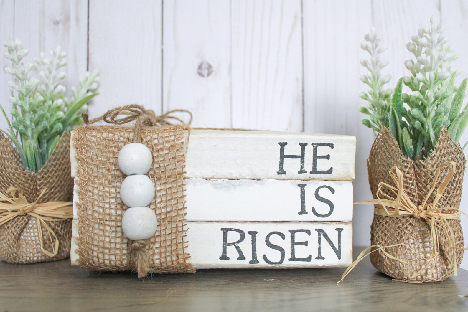 He is Risen Book Stack Decor Easter Decor Easter Sign Etsy
