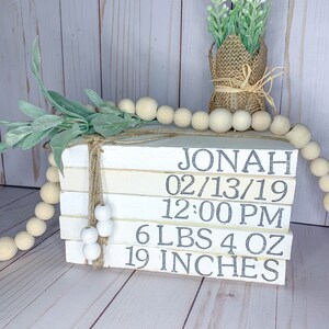 Baby Birth Stats Book Decor, Birth Announcement, Nursery Decor, New Baby Gift, Books for Babies, Book Stack Decor For New Baby, Stamped Book