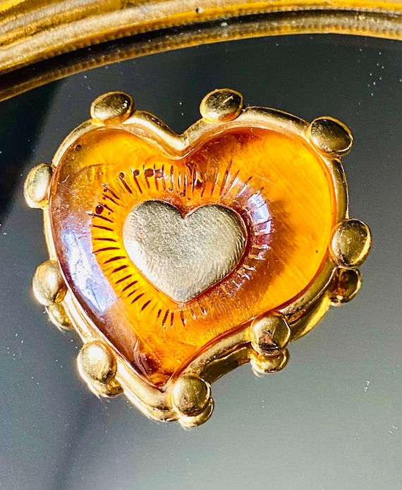 ヴィンテージ品✨️ JACKY DE G 大ぶり ブローチ フランス製 Jacky De G Large Vintage Heart Brooch Gift for Women - Etsy