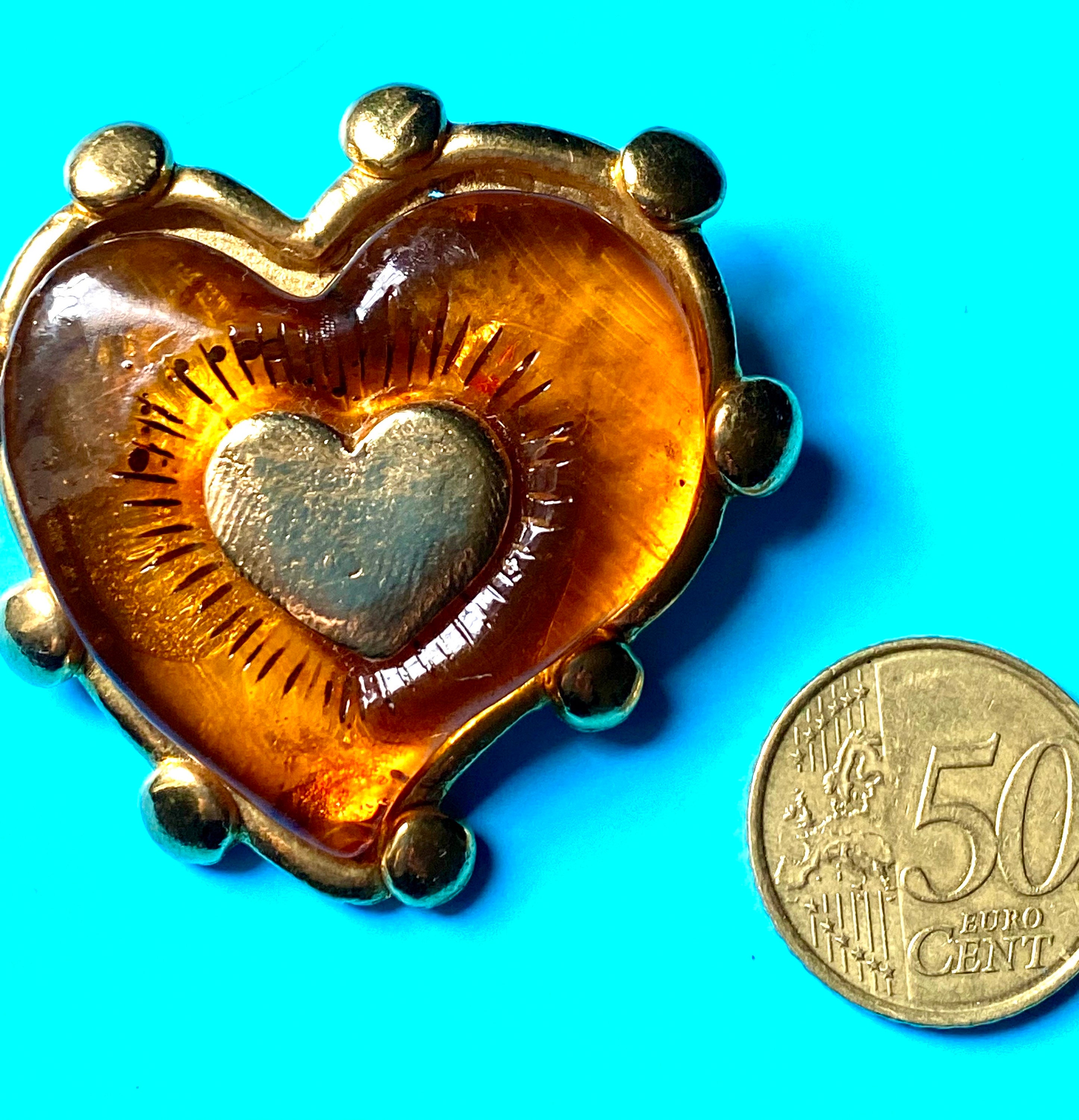 Jacky De G Large Vintage Heart Brooch Gift for Women - Etsy