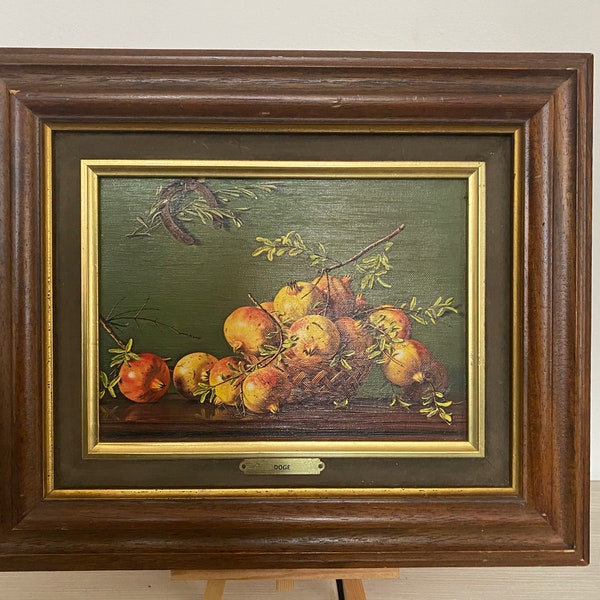 Nature morte aux grenats Reproduction Impression Vintage sur toile Cadre bois