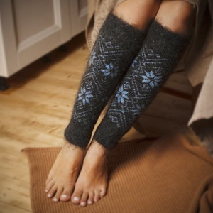 Wool Leg Warmers, Cozy Wool Leg Warmers for Women, Great Gift for Dancer Yoga Lover or Hiker, Blizzard Breeze