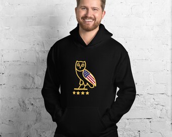 calligraphy og owl hoodie