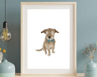 Custom Pet Portrait, Hand-Drawn Dog Illustration (Digital Download)