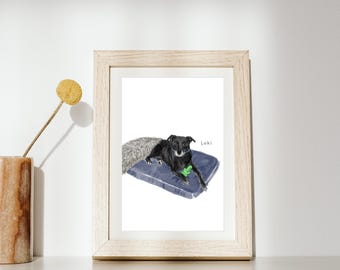 Custom Pet Portrait from Photo, Dog Illustration (Digital Download)