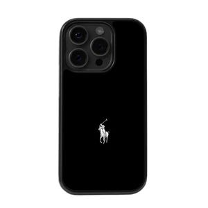 Funda minimalista con logo de poni para iPhone, funda personalizada de color, funda de lujo con estética elegante para smartphone, funda con logo de caballo, protección premium.