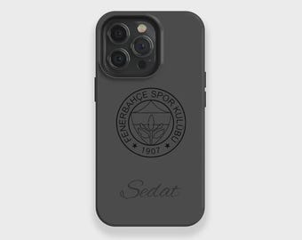 Fenerbahçe telefoonhoesje met naam – lasergegraveerd hoesje | Fanhoesje voor iPhone en Samsung | Gepersonaliseerd cadeau voor Fenerbahçe-fans