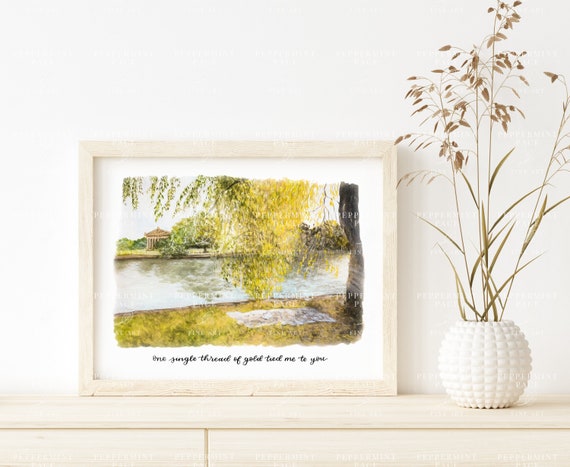 One Single Thread of Gold Tied Me to You, Invisible String Inspired  Watercolor Print and Poster, Centennial Park, Unframed 