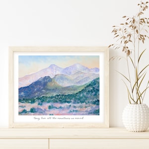 Long live all the mountains we moved hand painted acrylic painting, Unframed Print & Poster, Mountain Art