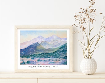 long live all the mountains we moved, acrylic painting, Unframed Print & Poster, Lyrics, Speak Now, Mountain Art