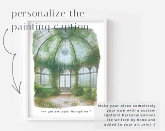 personalized mirrorball x archer watercolor, discoball, greenhouse, glass house, unframed print and poster